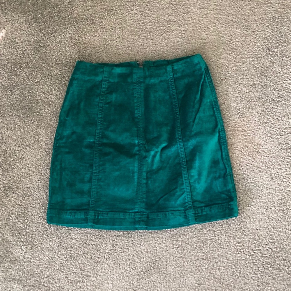 Free People velvet green skirt